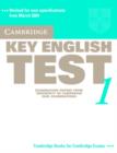 Image for Cambridge Key English Test 1 Student&#39;s Book