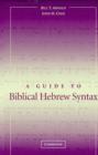 Image for A Guide to Biblical Hebrew Syntax