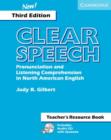 Image for Clear speech Teacher&#39;s Resource Book : Pronunciation and Listening Comprehension in American English