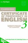 Image for Cambridge Certificate of Proficiency in English 3 Audio Cassette Set (2 Cassettes) : Examination Papers from University of Cambridge ESOL Examinations
