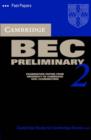 Image for Cambridge BEC Preliminary 2 Cassette : Examination papers from University of Cambridge ESOL Examinations