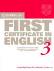 Image for Cambridge First Certificate in English 3: Student&#39;s book