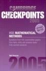 Image for Cambridge Checkpoints VCE Mathematical Methods 2005