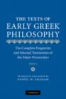 Image for The texts of early Greek philosophy  : the complete fragments and selected testimonies of the major presocratics