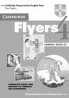 Image for Cambridge Flyers 4 Answer Booklet