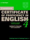 Image for Cambridge Certificate of Proficiency in English 4 Student&#39;s Book with Answers