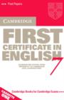 Image for Cambridge First Certificate in English 7 Cassette Set : Level 7