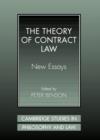 Image for The theory of contract law  : new essays