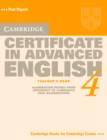 Image for Cambridge Certificate in Advanced English 4  : examination papers from the University of Cambridge Local Examinations Syndicate: Teacher&#39;s book