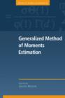 Image for Generalized method of moments estimation