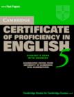 Image for Cambridge Certificate of Proficiency in English 5  : with answers : Paper 5