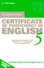 Image for Cambridge Certificate of Proficiency in English 5 Audio Cassette Set (2 Cassettes) : Examination Papers from University of Cambridge ESOL Examinations : Paper 5