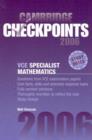 Image for Cambridge Checkpoints VCE Specialist Mathematics 2006