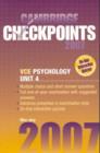 Image for Cambridge Checkpoints VCE Psychology Unit 4 2007