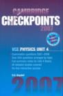 Image for Cambridge Checkpoints VCE Physics Unit 4 2007 : Unit 4