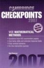 Image for Cambridge Checkpoints VCE Mathematical Methods Units 3 and 4 2007