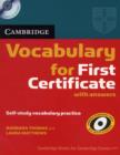Image for Cambridge vocabulary for First Certificate with answers  : self-study vocabulary practice
