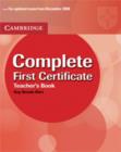 Image for Complete First Certificate Teacher&#39;s Book