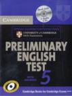 Image for Cambridge Preliminary English Test 5 Self-study Pack