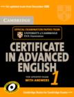 Image for Cambridge certificate in advanced English 1 for updated exam self-study pack  : axamination papers from University of Cambridge ESOL examinations : Paper 1