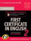 Image for Cambridge First Certificate in English 2 with answers  : official examination papers from University of Cambridge ESOL Examinations
