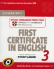 Image for Cambridge first certificate in English 3 for updated exam student&#39;s book without answers  : examination papers from University of Cambridge ESOL Examinations