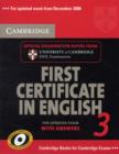 Image for Cambridge first certificate in English 3 for updated exam student&#39;s book with answers  : examination papers from University of Cambridge ESOL Examinations