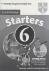 Image for Cambridge Young Learners English Tests 6 Starters Answer Booklet