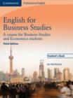 Image for English for business studies  : a course for business studies and economics students: Student&#39;s book