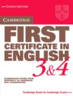 Image for Cambridge first certificate in English 3 and 4: Student&#39;s book