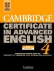 Image for Cambridge Certificate in Advanced English 4 Self-Study Pack