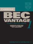Image for Cambridge BEC vantage  : practice tests from the University of Cambridge Local Examinations Syndicate