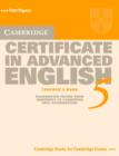 Image for Cambridge Certificate in Advanced English 5  : examination papers from the University of Cambridge Local Examinations Syndicate: Teacher&#39;s book