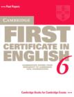 Image for Cambridge First Certificate in English 6 Student&#39;s Book