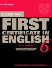 Image for Cambridge First Certificate in English 6 Student&#39;s Book with Answers
