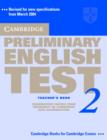 Image for Cambridge preliminary English test 2: Teacher&#39;s book