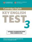 Image for Cambridge key English test 3  : examination papers from the University of Cambridge ESOL examinations: Student&#39;s book