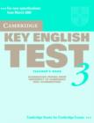 Image for Cambridge Key English Test 3 Teacher&#39;s Book
