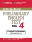Image for Cambridge preliminary English test 4: Student&#39;s book