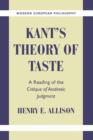 Image for Kant&#39;s theory of taste  : a reading of the Critique of aesthetic judgment