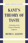 Image for Kant&#39;s theory of taste  : a reading of the Critique of aesthetic judgment