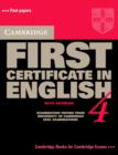 Image for Cambridge First Certificate in English 4 Student&#39;s Book with answers