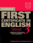 Image for Cambridge First Certificate in English 3: Student&#39;s book with answers