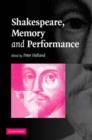 Image for Shakespeare, memory and performance