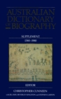 Image for Australian Dictionary of Biography: Supplement, 1580 - 1980