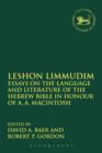 Image for Leshon limmudim  : essays on the language and literature of the Hebrew Bible in honour of A.A. Macintosh