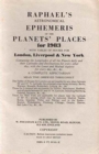 Image for Raphael&#39;s Astronomical Ephemeris of the Planets&#39; Places