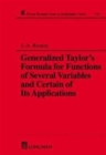 Image for A Generalized Taylor&#39;s Formula for Functions of Several Variables and Certain of its Applications