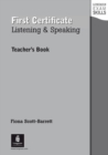 Image for First Certificate listening &amp; speaking: Teacher&#39;s book : Teacher&#39;s Book