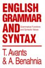 Image for English Grammar and Syntax : Grammatical Functions and Syntactic Values